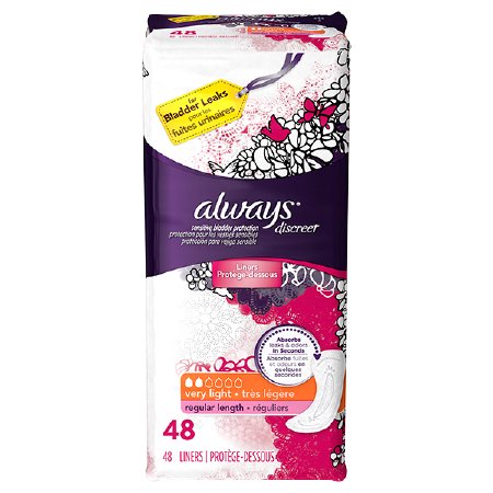 Always Discreet Very Absorbent DualLock Female Disposable Incontinence Liner