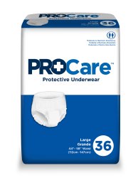 Adult Absorbent Underwear ProCare Pull On  Disposable Absorbent