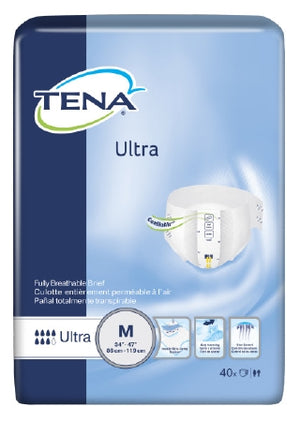 Adult Incontinent Brief TENA¬ Ultra Tab Closure Medium Disposable Heavy Absorbency CS of 80