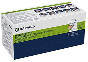 HALYARD 46727 Fluidshield Surgical N95 Respirator, ASTM 3, Regular, Box of 35