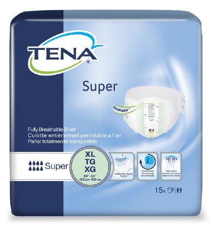 Adult Incontinent Brief TENA¬ Super Tab Closure X-Large Disposable Heavy Absorbency PK of 15