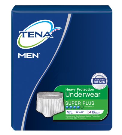 Adult Absorbent Underwear TENA Men Pull On Medium / Large Disposable Heavy Absorbency CS of 64
