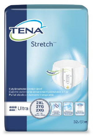 Adult Incontinent Brief TENA¬ Stretch Ultra Tab Closure 2X-Large Disposable Heavy Absorbency CS of 64