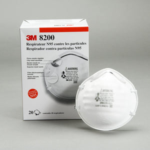 3M 8200 N95 Particulate Respirator, Box of 20