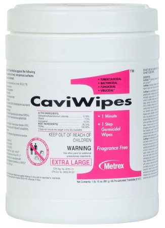CaviWipes 1 13-5100 Surface Disinfectant Premoistened Wipe 160 Count