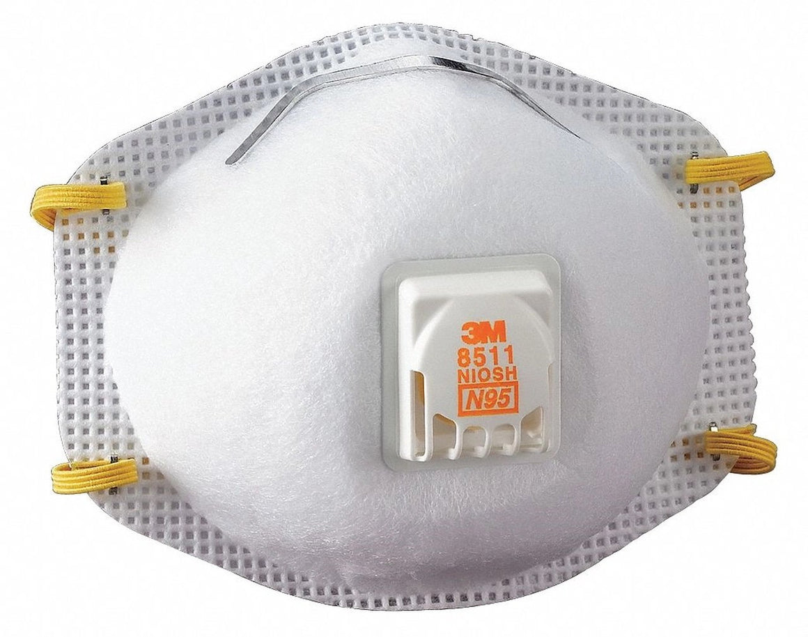 3M 8511 N95 Particulate Respirator with Cool Flow Exhalation Valve, Box of 10