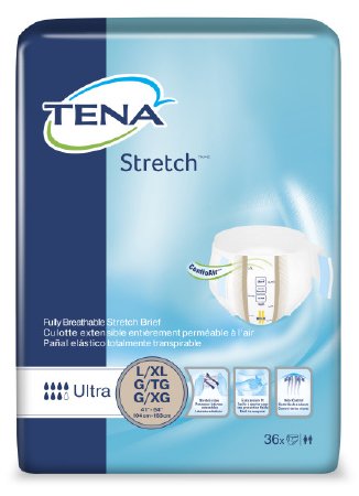 Adult Incontinent Brief TENA Stretch Ultra Tab Closure Disposable