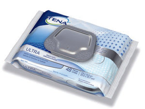 Bath Wipe TENA¬ Ultra Soft Pack Aloe / Vitamin E / Chamomile Scented 48 Count PK of 48