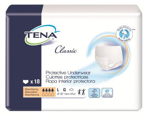 Adult Absorbent Underwear TENA¬ Classic Pull On Large Disposable Heavy Absorbency PK of 18