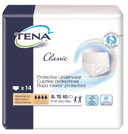 Adult Absorbent Underwear TENA¬ Classic Pull On X-Large Disposable Heavy Absorbency BG of 14