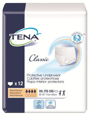 Adult Absorbent Underwear TENA¬ Classic Pull On 2X-Large Disposable Heavy Absorbency PK of 12
