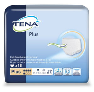 Adult Absorbent Underwear TENA¬ Plus Pull On Medium Disposable Heavy Absorbency BG of 18