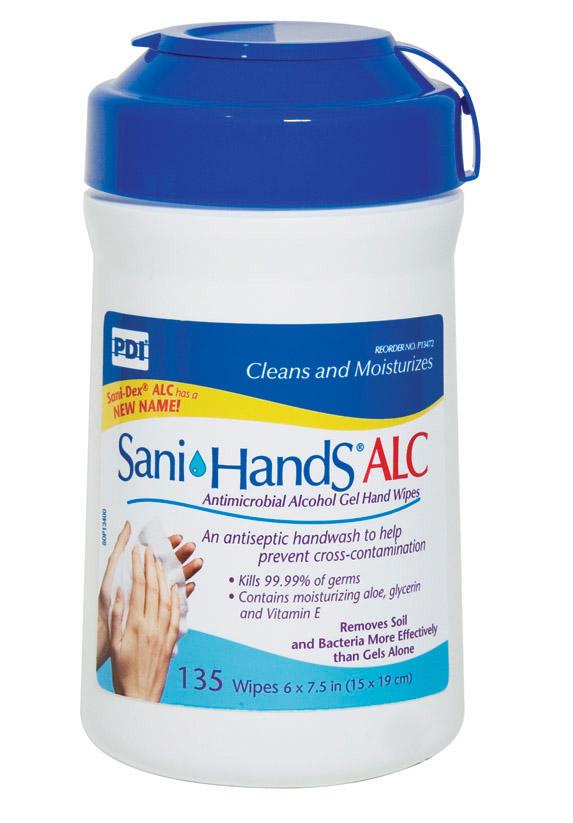 Sani-Hands‚ ALC Antimicrobial Alcohol Gel Hand Wipes by PDI, Inc, Tube