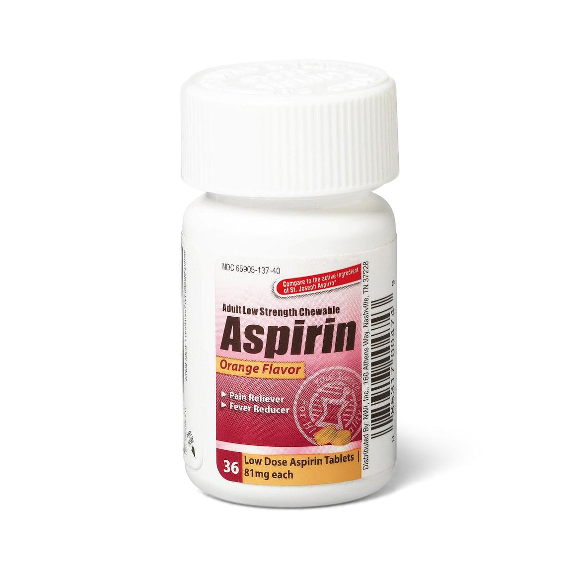 Aspirin Chewable Tablets, Each