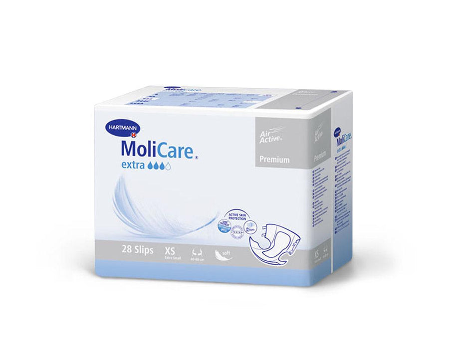 MoliCare Premium Soft Extra Briefs,18"-20", Case of 120