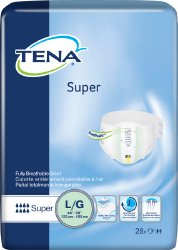 TENA Absorbent Disposable Adult Incontinent Brief Super Tab Closure