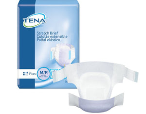 TENA Absorbent Stretch Plus Disposable Adult Incontinent Brief Tab Closure