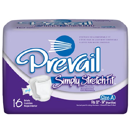 Prevail Simply StretchFit Absorbent Disposable Adult Incontinent Brief Tab Closure
