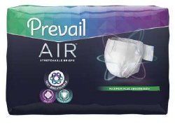 Prevail Air Absorbent Disposable Adult Incontinent Brief Tab Closure