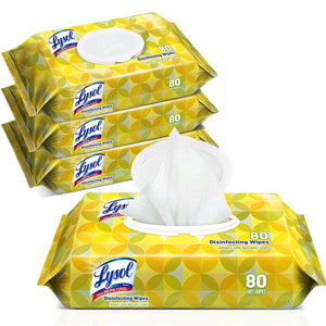 Lysol 99716CT Disinfecting Wipes with Lemon and Lime Blossom Scent, 80 Wipes/Pack, 6 Pack/Case
