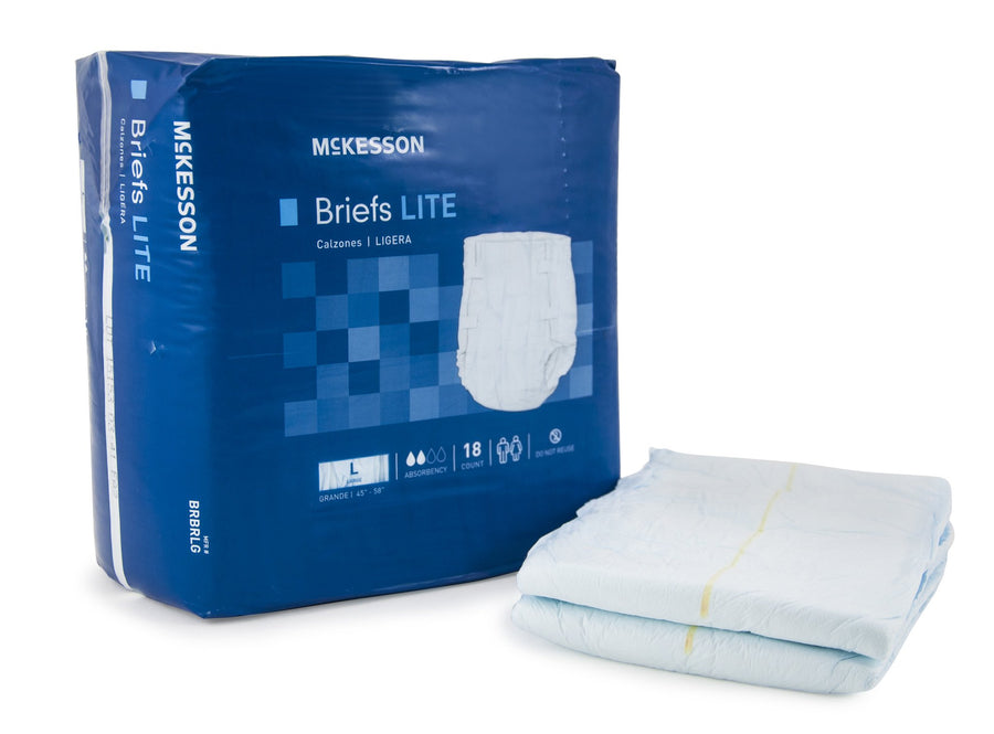 McKesson Absorbent Disposable Adult Incontinent Brief Tab Closure