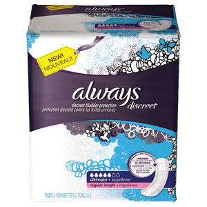 Always Discreet Regular Absorbent DualLock Female Disposable Bladder Control Pad