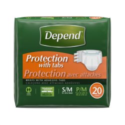 Depend Absorbent Disposable Adult Incontinent Brief Tab Closure