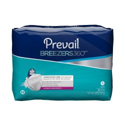 Prevail Breezers 360¡ Absorbent Disposable Adult Incontinent Brief Tab Closure
