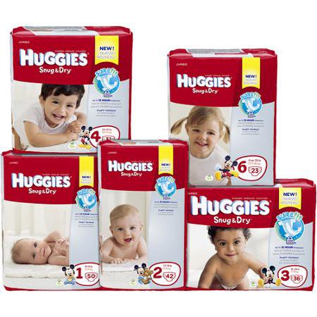Huggies Absorbent Disposable Baby Diaper Snug & Dry Tab Closure