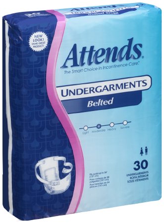 Attends Absorbent Disposable Adult Incontinent Pull On Belted Undergarment
