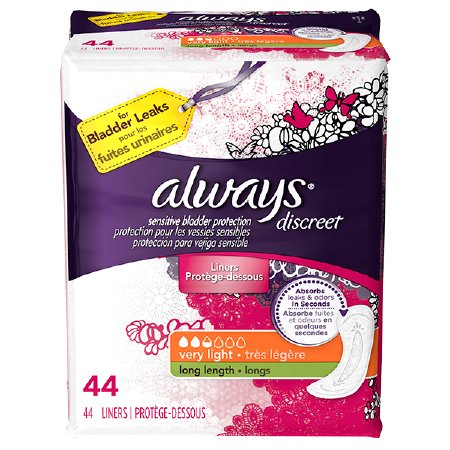 Always¨ Discreet Light Absorbent DualLockª Female Disposable Incontinence Liner